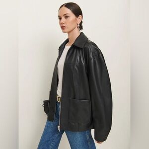 NWOT Veda Bennett Oversized Leather Bomber